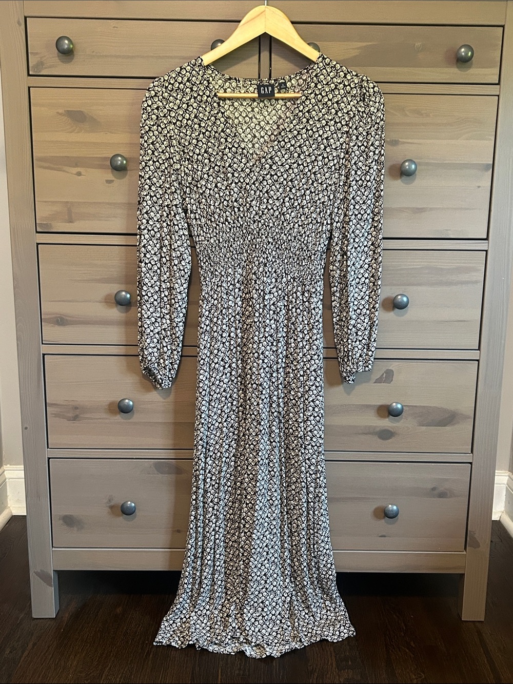 GAP Black and White Floral Maxi Dress